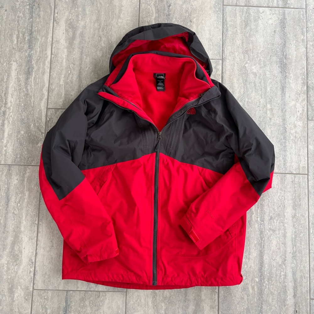 Men's The North Face Red Grey‎ Condor Triclimate Apex Jacket Large